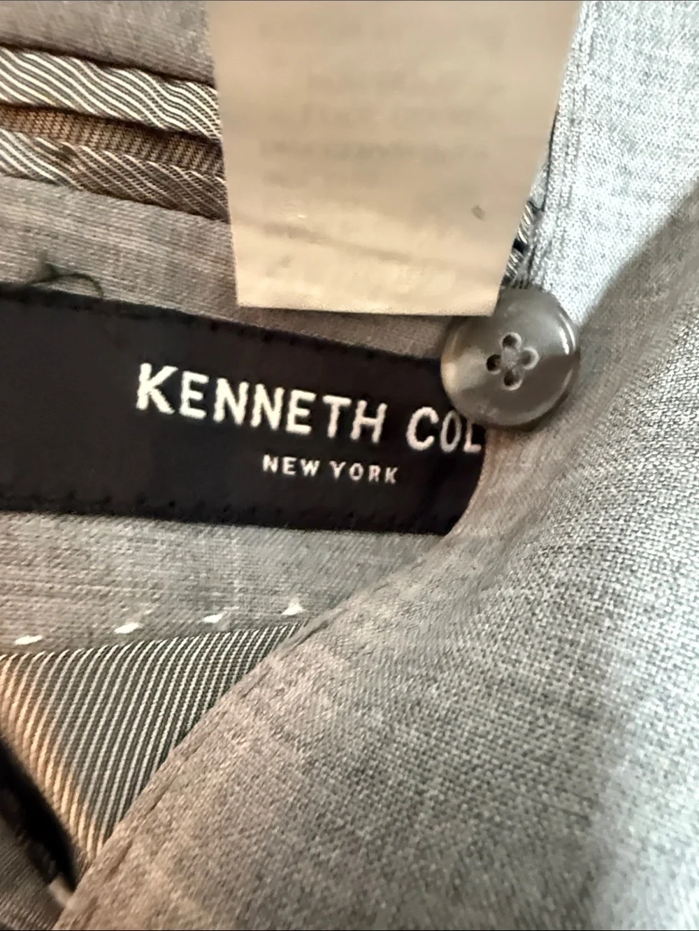 Kenneth Cole Men's Gray Suit Jacket 42L 35X29 Dress Pants